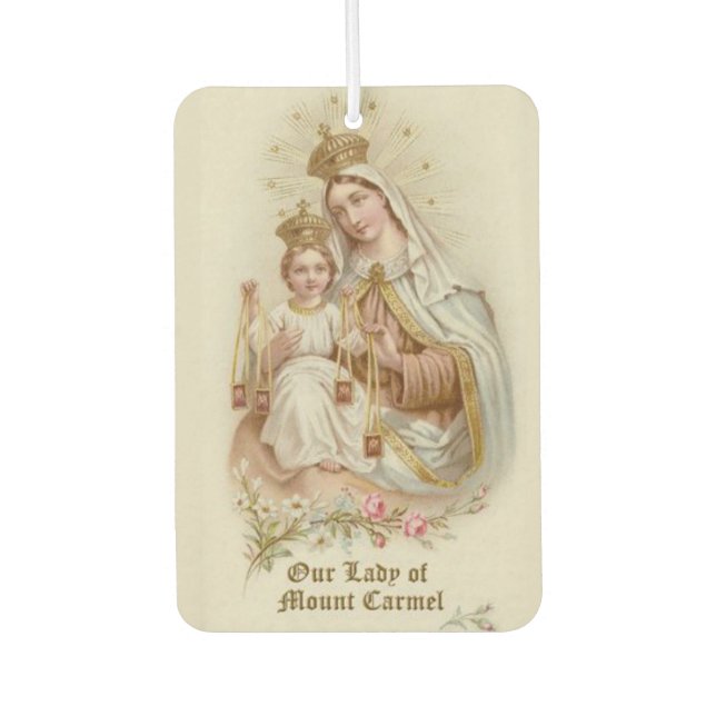 Our Lady of Mount Carmel Traditional Catholic Air Freshener (Front)