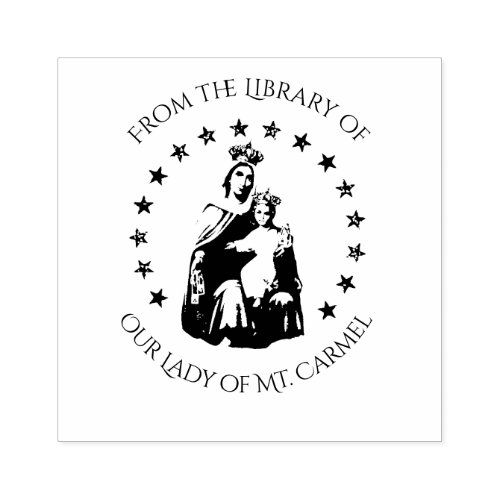 Our Lady of Mount Carmel w Scapular Rubber Stamp