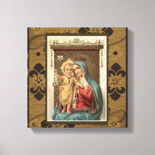 Our Lady of Mount Carmel with Baby Jesus  Scapular Canvas Print