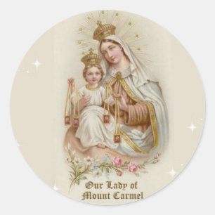 Our Lady of Mount Carmel with the Baby Jesus Classic Round Sticker