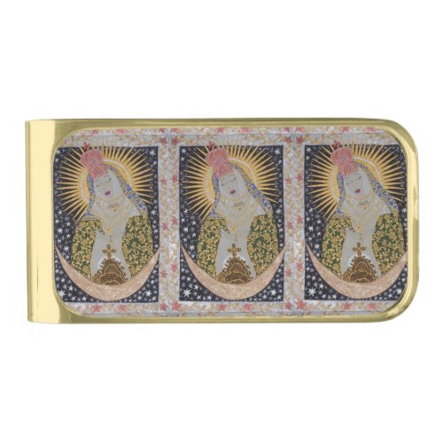 Our Lady of Ostrabrama Gold Finish Money Clip