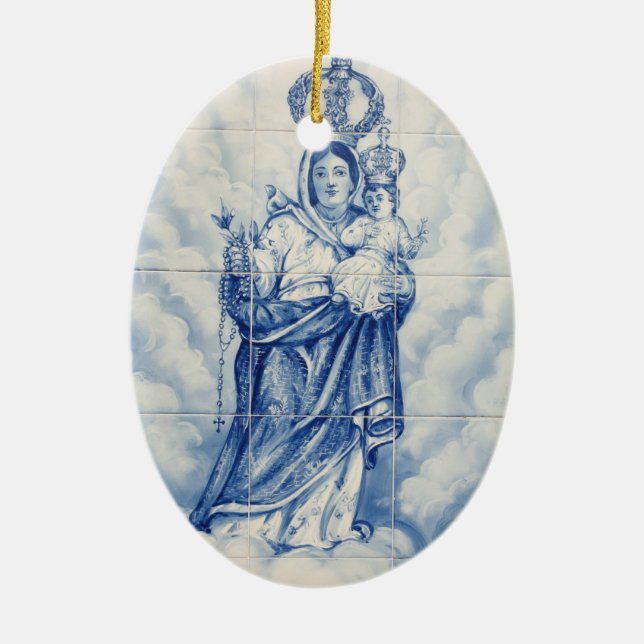 Our Lady of Peace Ceramic Ornament (Front)