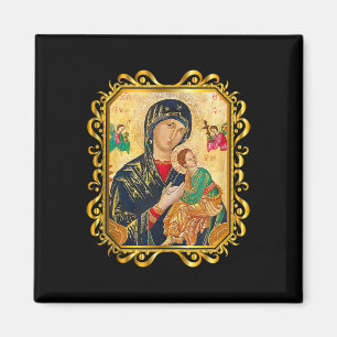 Our Lady Of Perpetual Help Blessed Mother Mary Cat Magnet