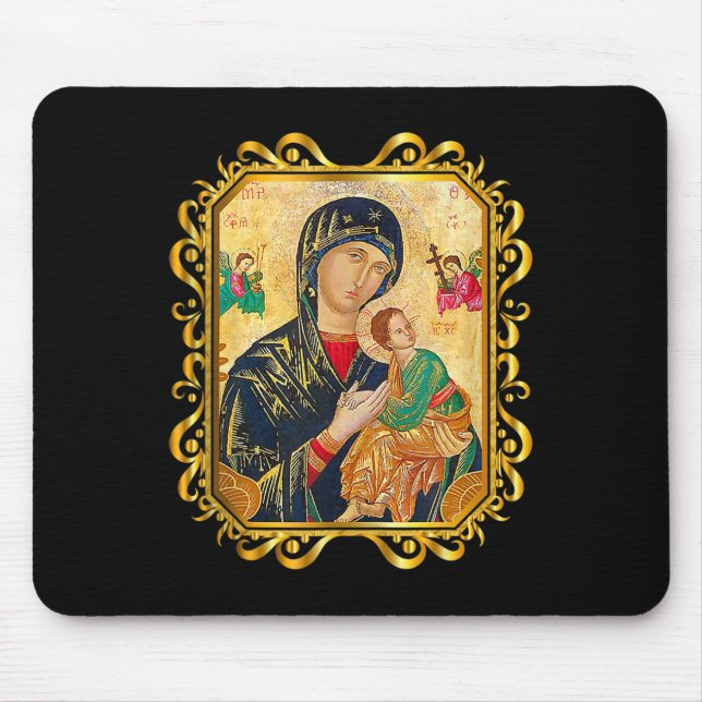 Our Lady Of Perpetual Help Blessed Mother Mary Cat Mouse Pad (Front)