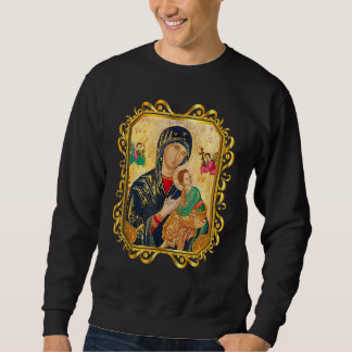 Our Lady of Perpetual Help Blessed Mother Mary Cat Sweatshirt