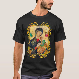 Our Lady of Perpetual Help Blessed Mother Mary Cat T-Shirt