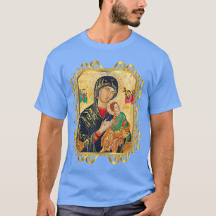 Our Lady of Perpetual Help Blessed Mother Mary Cat T-Shirt