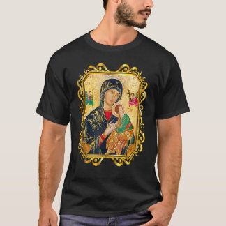 Our Lady of Perpetual Help Blessed Mother Mary Cat T-Shirt