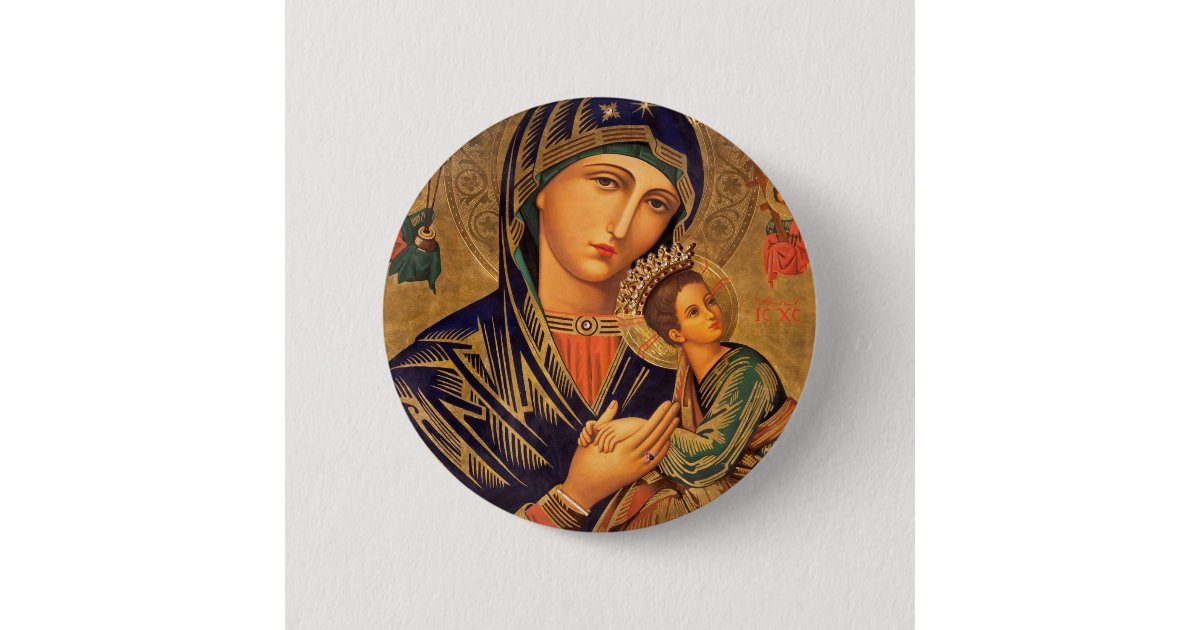 Our Lady Of Perpetual Help Button | Zazzle