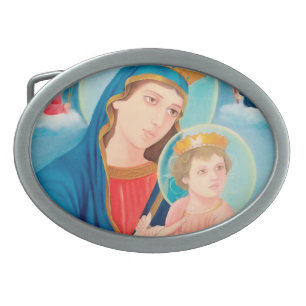 Our Lady of Perpetual Help Catholic Belt Buckle