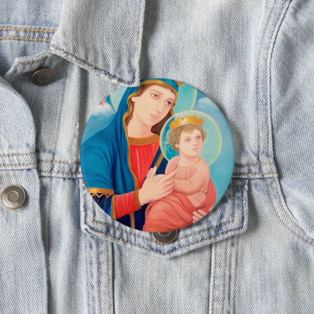 Our Lady of Perpetual Help Catholic Button (In Situ)