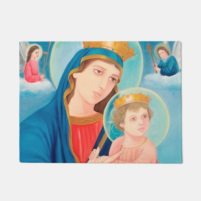 Our Lady of Perpetual Help Catholic Doormat (Front)