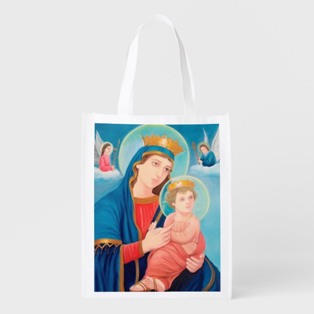 Our Lady of Perpetual Help Catholic Grocery Bag (Front)