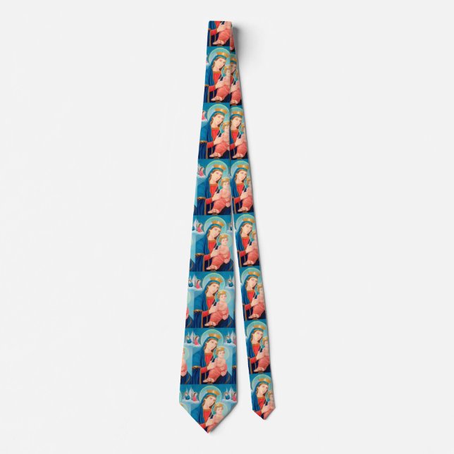 Our Lady of Perpetual Help Catholic Neck Tie (Front)