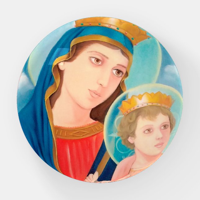 Our Lady of Perpetual Help Catholic Paperweight (Front)