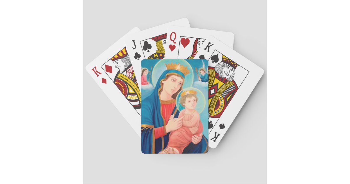 Our Lady of Perpetual Help Catholic Poker Cards | Zazzle