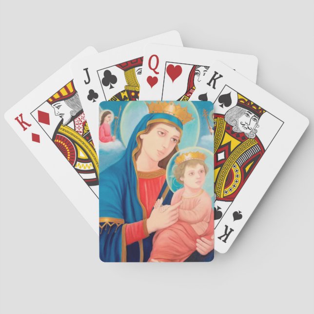Our Lady of Perpetual Help Catholic Poker Cards (Back)