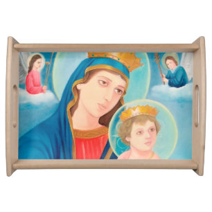 Our Lady of Perpetual Help Catholic Serving Tray