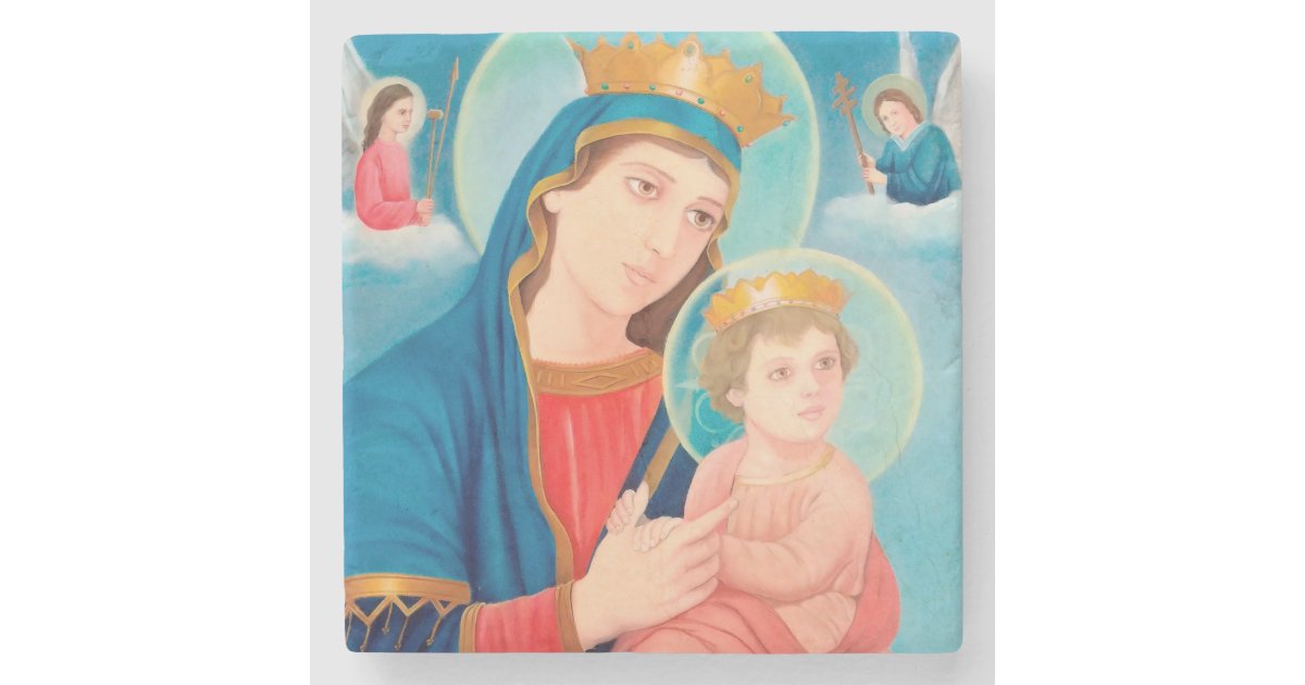 Our Lady of Perpetual Help Catholic Stone Coaster | Zazzle
