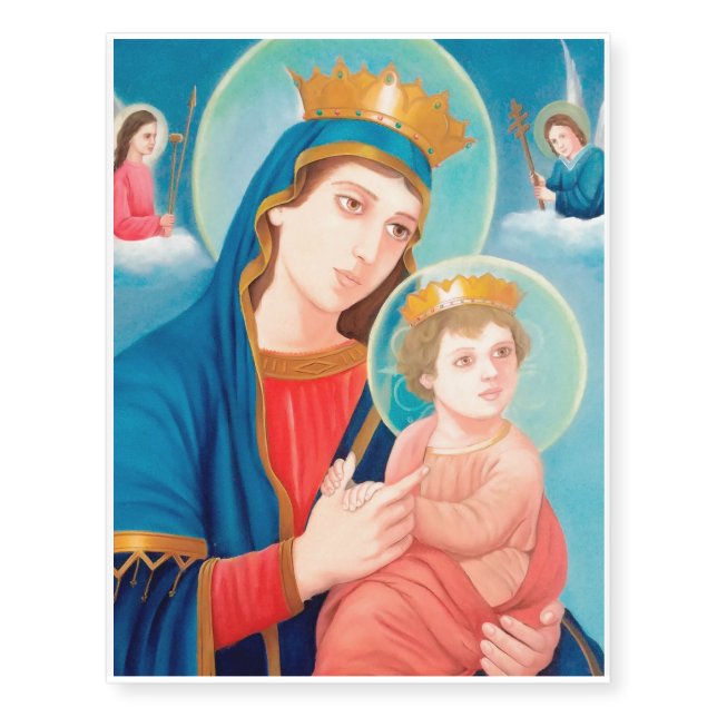 Our Lady of Perpetual Help Catholic Temporary Tattoos (Front)