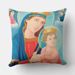 Our Lady of Perpetual Help Catholic Throw Pillow