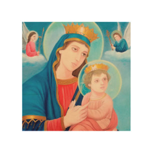 Our Lady of Perpetual Help Catholic Wood Wall Art