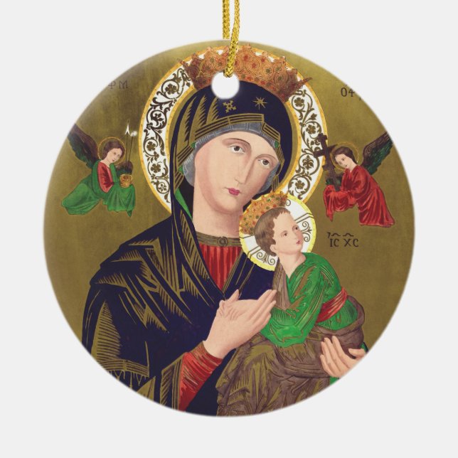 Our Lady of Perpetual Help Ceramic Ornament (Front)