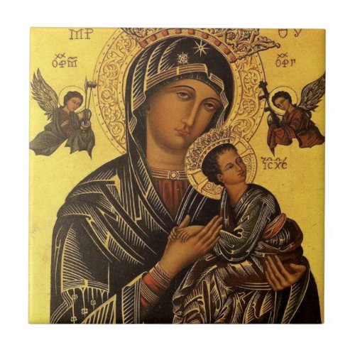 Our Lady Of Perpetual Help Ceramic Tile