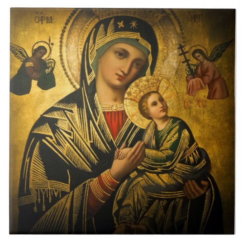 Our Lady of Perpetual Help Ceramic Tile