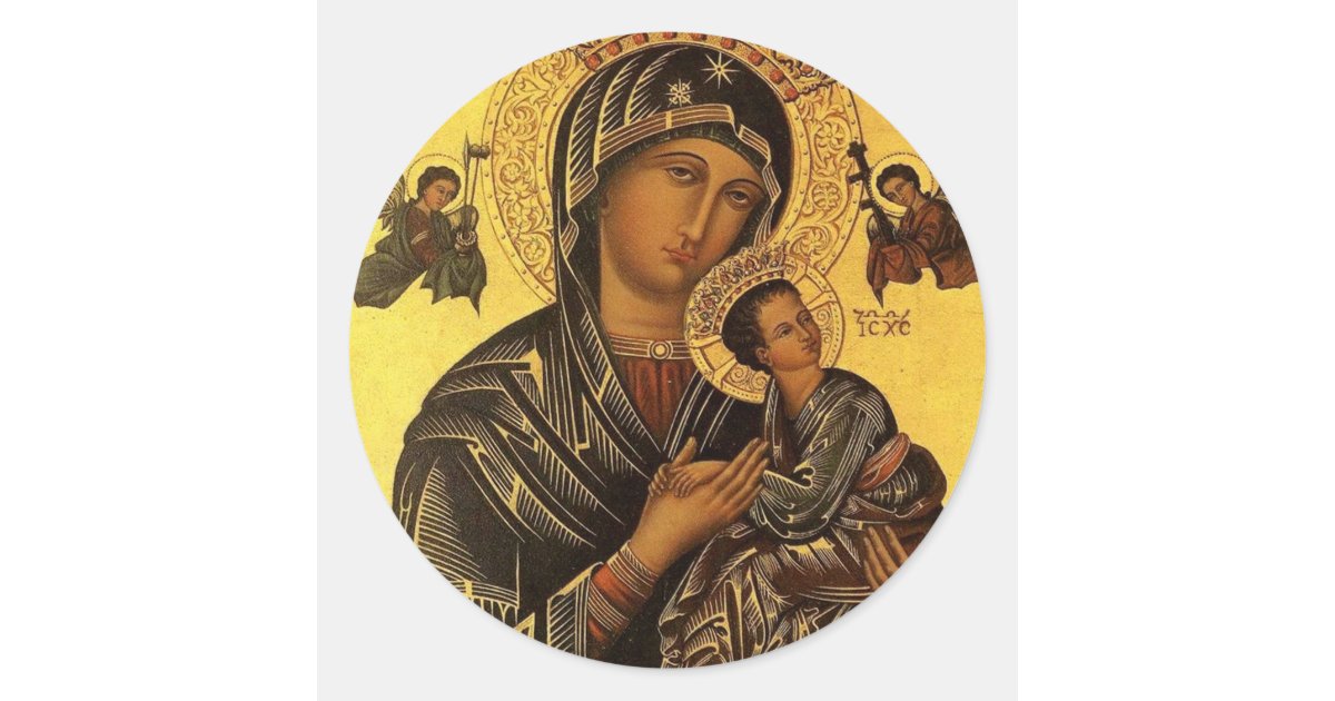 Our Lady Of Perpetual Help Classic Round Sticker | Zazzle