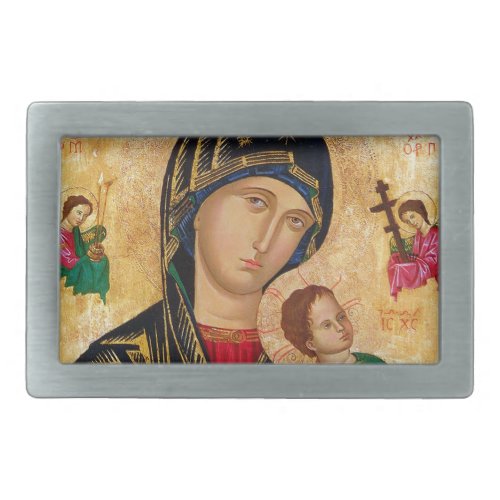 Our Lady of Perpetual Help Icon Virgin Mary Art Belt Buckle