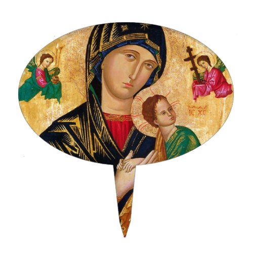 Our Lady of Perpetual Help Icon Virgin Mary Art Cake Topper