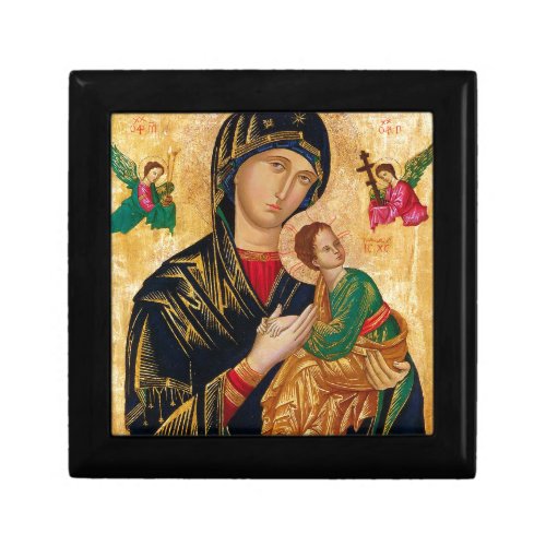 Our Lady of Perpetual Help Icon Virgin Mary Art Jewelry Box