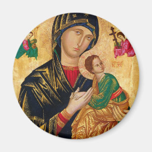 Our Lady of Perpetual Help Icon Virgin Mary Art Magnet
