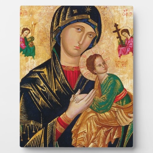 Our Lady of Perpetual Help Icon Virgin Mary Art Plaque