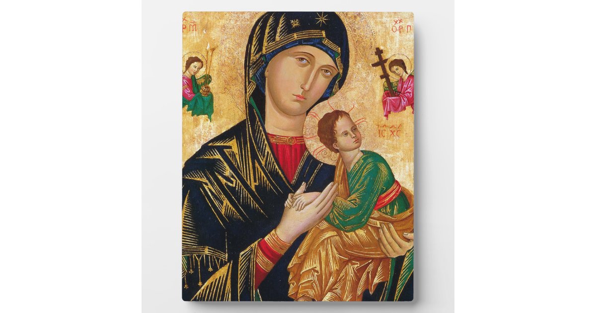 Pavally® OUR LADY OF PERPETUAL HELP WOOD CROSS WALL CRUCIFIX ICON 15 cm 6 Virgin Mary Jesus 
