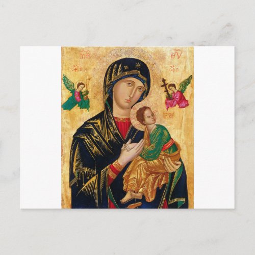 Our Lady of Perpetual Help Icon Virgin Mary Art Postcard