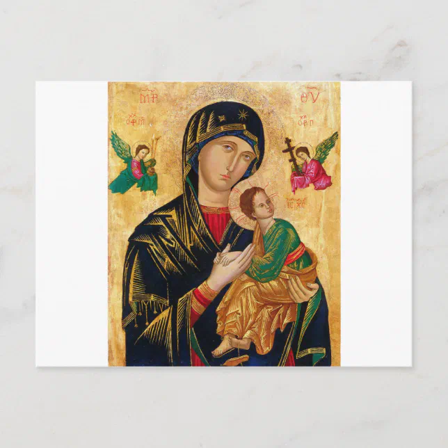 Our Lady of Perpetual Help Icon Virgin Mary Art Postcard | Zazzle