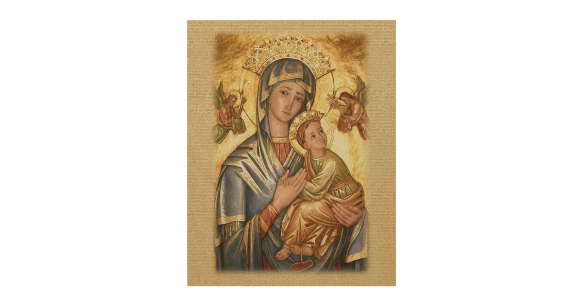 Our Lady of Perpetual Help Icon Wood Wall Art | Zazzle