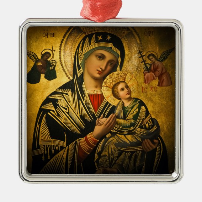 Our Lady of Perpetual Help Metal Ornament (Front)