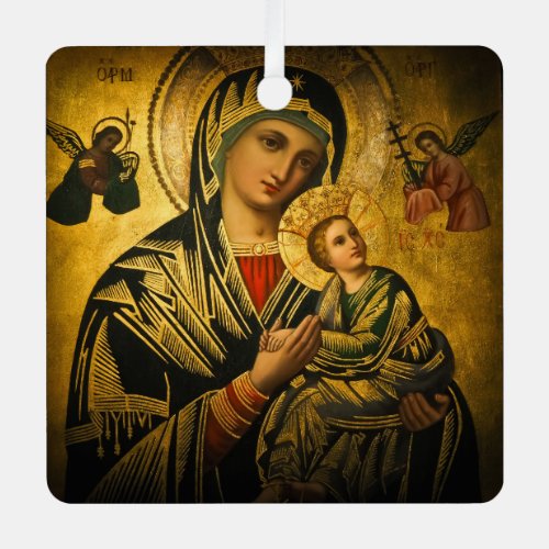 Our Lady of Perpetual Help Metal Ornament