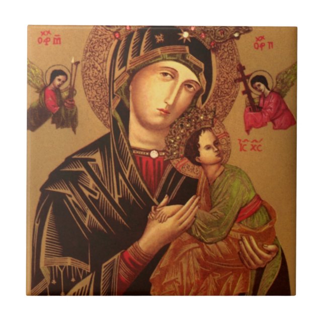 Our Lady Of Perpetual Help Original Version Ceramic Tile (Front)