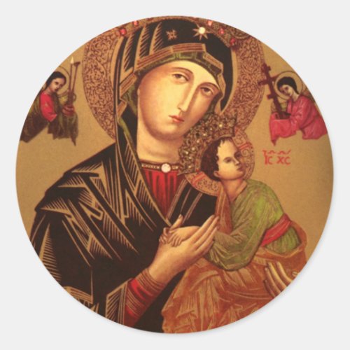 Our Lady Of Perpetual Help Original Version Classic Round Sticker