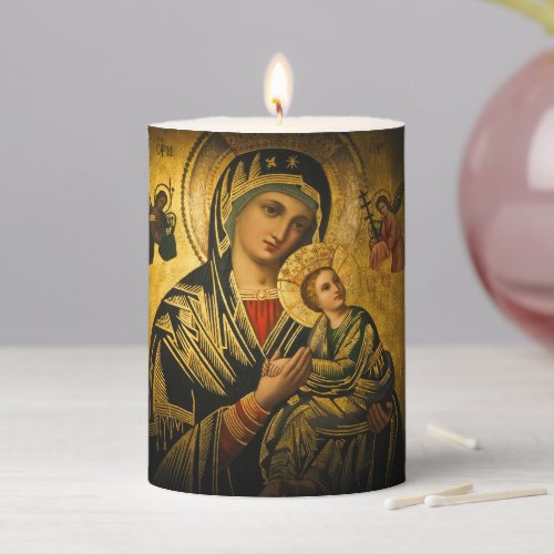 Our Lady of Perpetual Help Pillar Candle