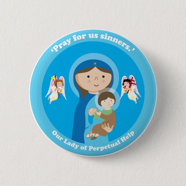 Our Lady of Perpetual Help Pinback Button (Front)