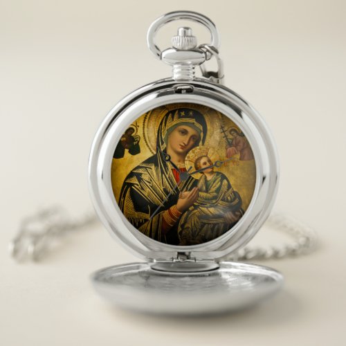 Our Lady of Perpetual Help Pocket Watch