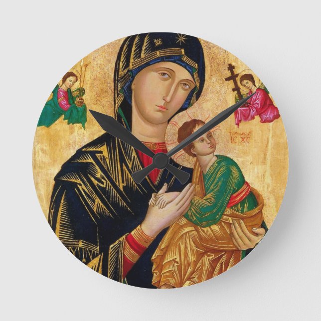 Our Lady of Perpetual Help Round Clock (Front)