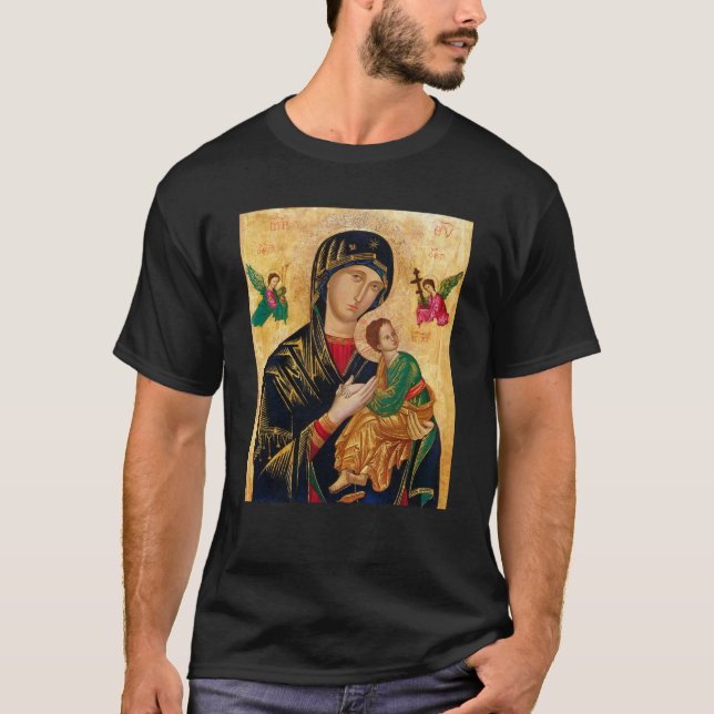 Our Lady of Perpetual Help, Russian orthodox icon, T-Shirt (Front)