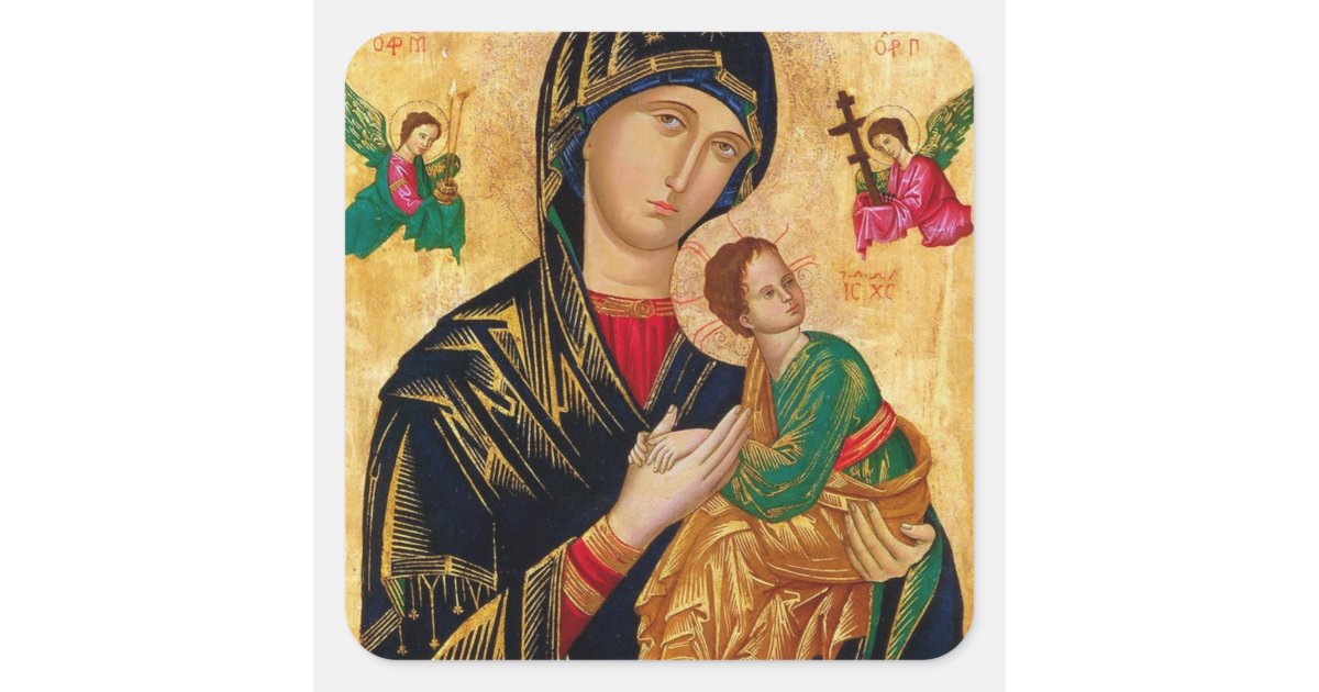 Our Lady of Perpetual Help Square Sticker | Zazzle