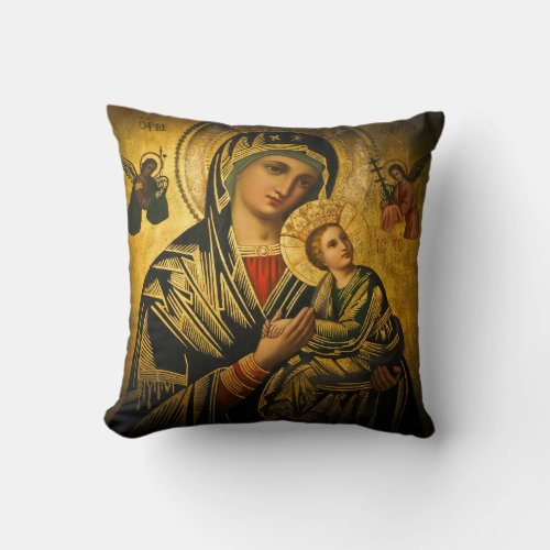 Our Lady of Perpetual Help Throw Pillow